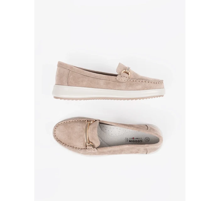 Designové dámské hnědé  mokasíny platforma