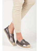 Nazouvací šedé lesklé polobotky Nazouvací šedé lesklé polobotky