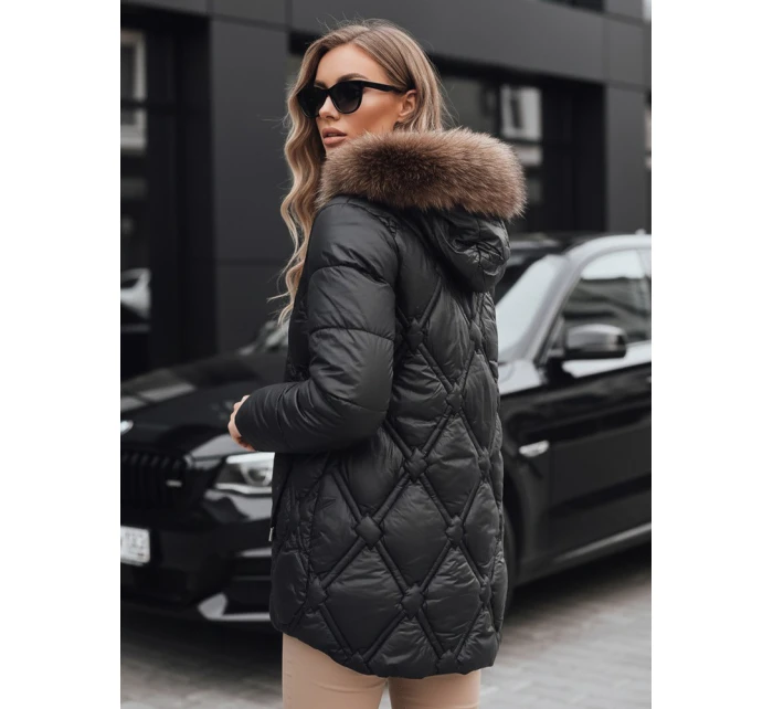 Dámská zimní bunda s kožešinou černá FashionStreet TY5514
