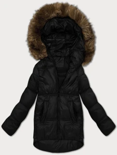 Černá dámská bunda typu bublina s kapucí S'West (B8280-1)