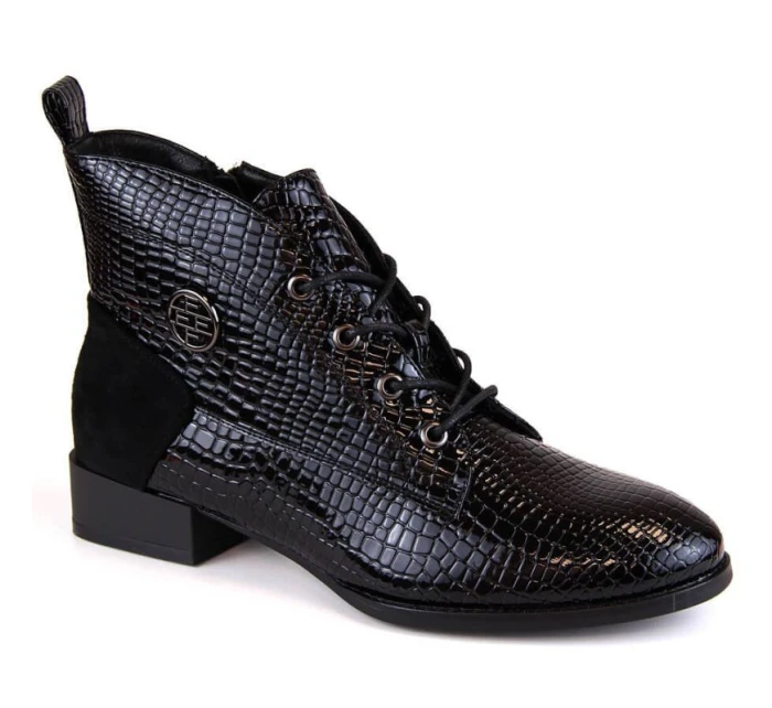 Filippo W PAW478A černé lakované zateplené boty s krokodýlem Filippo W PAW478A černé lakované zateplené boty s krokodýlem
