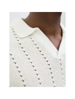 Jack&Jones pánská košile JORPAROS KNIT ESTER SS CROCHET POLO 12272562 SEA SALT