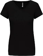 Kariban K 3015 Dámské elastické tričko s výstřihem do V 20.3015 black