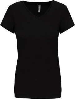 K Dámské elastické tričko s výstřihem do V 20. black model 22511798 - Kariban