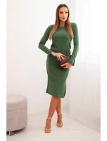 Dámský bavlněný komplet pruhovaná blůza a tužková sukně tmavě mátová Dámský bavlněný komplet pruhovaná blůza a tužková sukně tmavě mátová