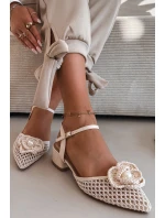 Dámské sandály na klínku s ozdobným detailem světle béžové Vionessa