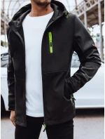 Pánská softshellová bunda s kapucí černá FashionStreet TX4464 Pánská softshellová bunda s kapucí černá FashionStreet TX4464