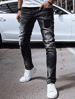 Pánské černé džínové kalhoty FashionStreet UX4298