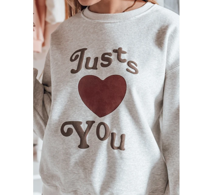 Dámská oversize mikina s potiskem LOVE šedá Dstreet model 21988185 - FashionStreet Dámská oversize mikina s potiskem LOVE šedá Dstreet model 21988185 - FashionStreet