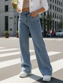 Dámské široké džíny modré FashionStreet UY2871