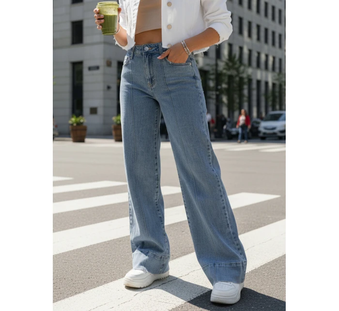 Dámské široké džíny modré FashionStreet UY2871 Dámské široké džíny modré FashionStreet UY2871
