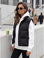 Dámská zateplená vesta bez kapuce, černá, FashionStreet TY5728