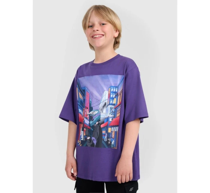 Chlapecké tričko oversize s potiskem 4F 4FJRAW25TTSHM3061-51S Chlapecké tričko oversize s potiskem 4F 4FJRAW25TTSHM3061-51S