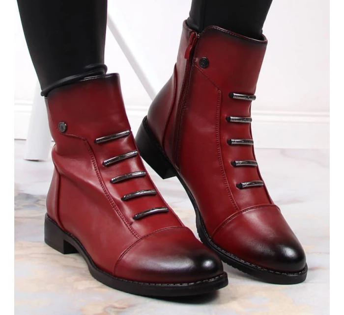 Jezzi W JEZ52G zateplené zdobené boty červená