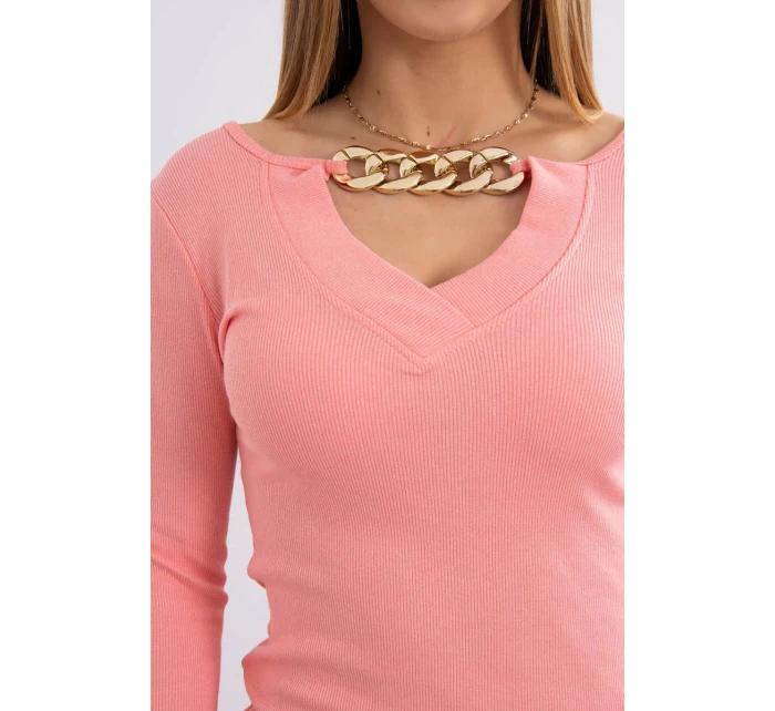 Šaty se zlatým řetízkem meruňková