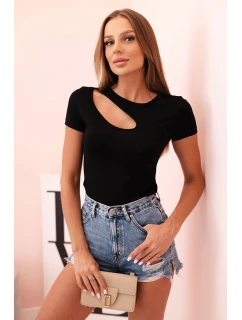 Dámské bavlněné body s V výstřihem a nařasením fango