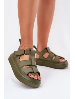 Dámské sandály na platformě zelené model 21696254 - Boto Dámské sandály na platformě zelené model 21696254 - Boto