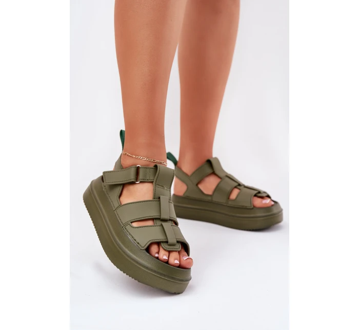 Dámské sandály na platformě zelené model 21696254 - Boto Dámské sandály na platformě zelené model 21696254 - Boto