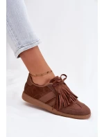 Dámské tenisky s třásněmi Hnědé model 21937698 - Boto Dámské tenisky s třásněmi Hnědé model 21937698 - Boto