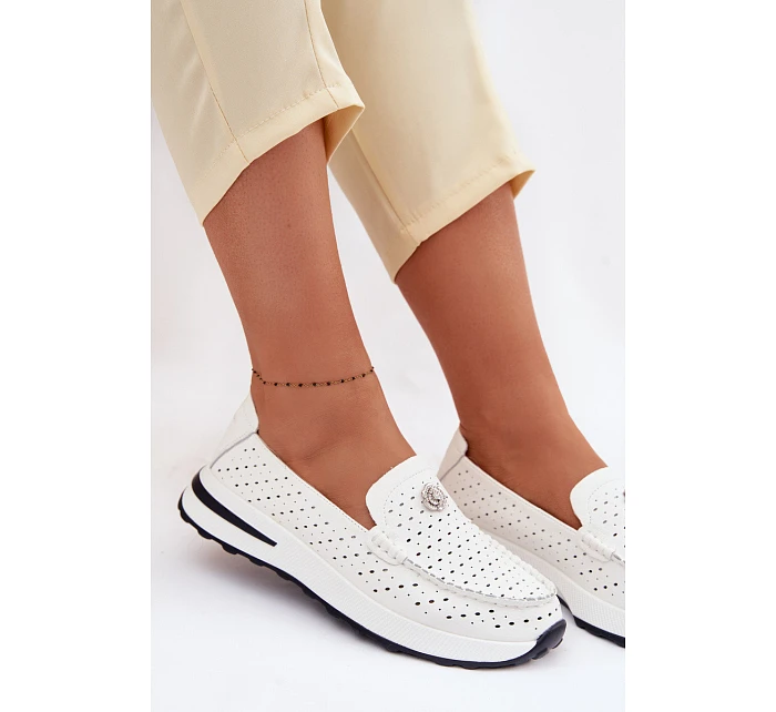 Dámské prodyšné mokasíny z přírodní kůže Kemela