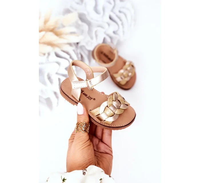 Dětské Sandály S Hadím Vzorem Zlaté Baxlee
