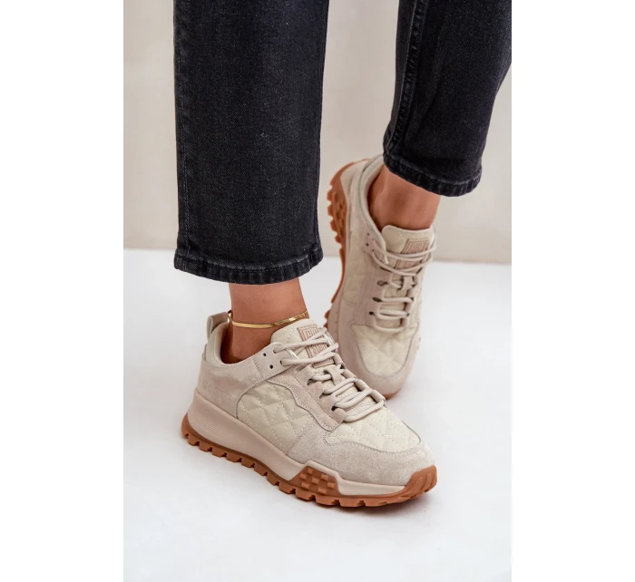 Dámské Kožené Tenisky Big Star OO274A315 Hi-Poly System Béžové Dámské Kožené Tenisky Big Star OO274A315 Hi-Poly System Béžové