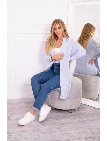 Svetr s netopýřími rukávy modrý