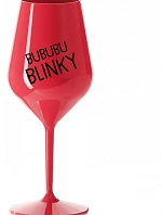 BUBUBUBLINKY - červená nerozbitná sklenice na víno 470 ml