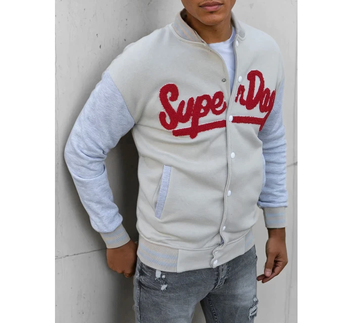 Pánská mikina na zip v barvě ecru Dstreet model 21966763 - FashionStreet