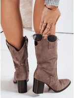 Dámské semišové kovbojské boty hnědé Dstreet model 21993402 - FashionStreet Dámské semišové kovbojské boty hnědé Dstreet model 21993402 - FashionStreet