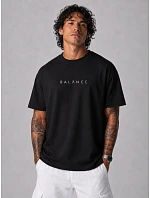 Pánské bavlněné tričko oversize s potiskem černé FashionStreet NX4016R