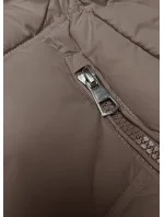 Tmavě béžová dámská vesta se stojáčkem a kapucí Miss model 19375958 - Miss TiTi