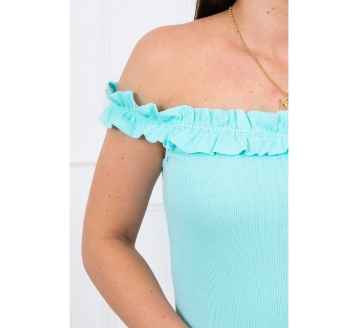 Španělské šaty s volánky mint Španělské šaty s volánky mint