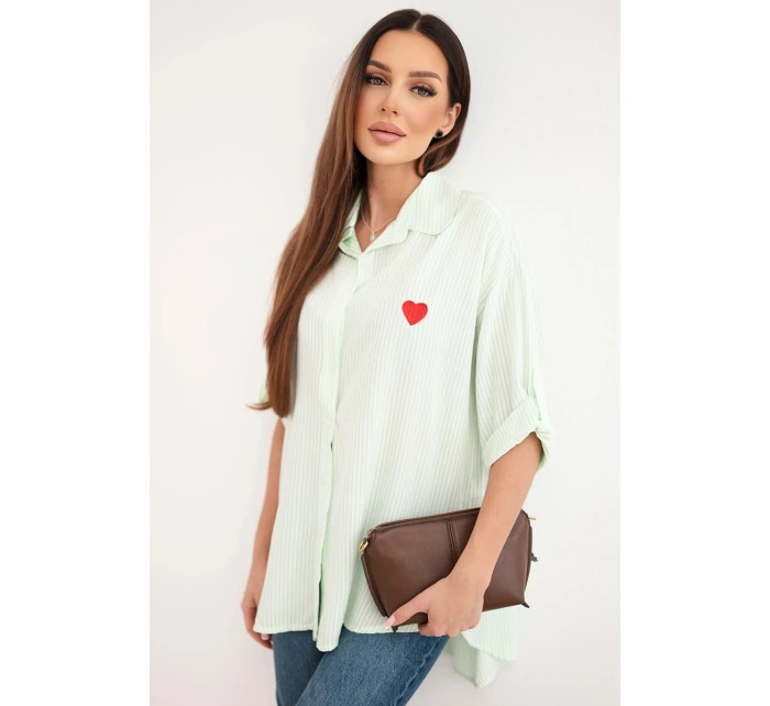 Dámská viskózová košile s krajkovými rukávy a límečkem béžová