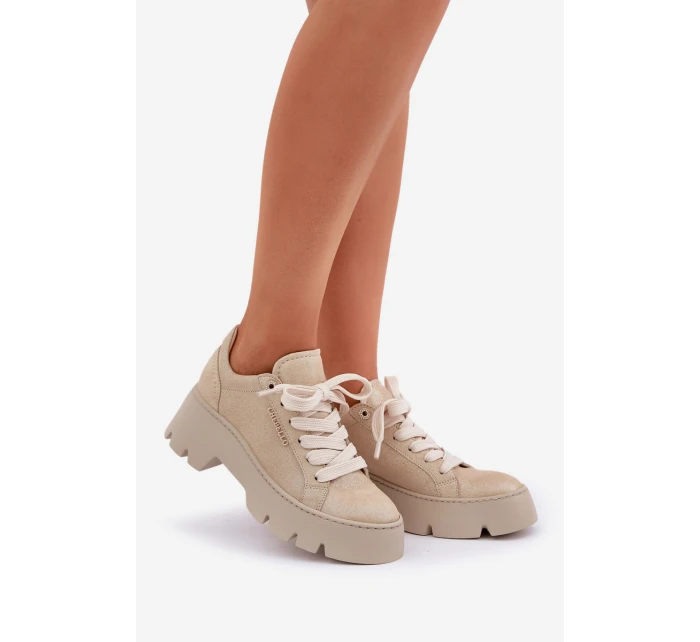 Tenisky Sportovní Boty Na Platformě model 21683573 Zlaté - CheBello