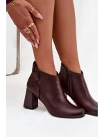 Kožené vysoké boty s  Bordové model 21712809 - Boto