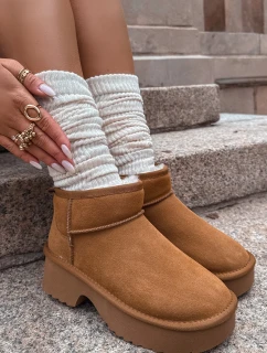 Sněhule z přírodního s podšívkou Camel model 21714776 - Boto