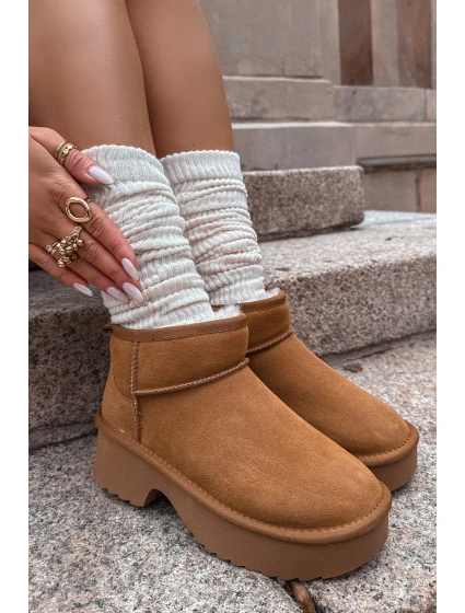 Sněhule z přírodního s podšívkou Camel model 21714776 - Boto Sněhule z přírodního s podšívkou Camel model 21714776 - Boto