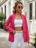 Dámské elegantní sako rozepínací fuchsiové FashionStreet PY0149