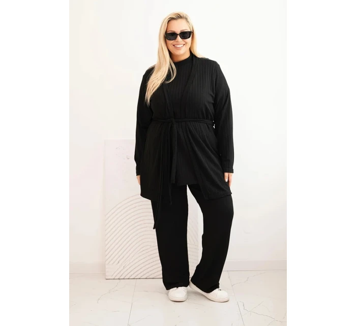 Komplet dámský Plus Size model 21399810 černý - K-Fashion