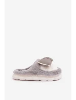 Pantofle S Mašlí Šedé model 21681727 - Boto Pantofle S Mašlí Šedé model 21681727 - Boto