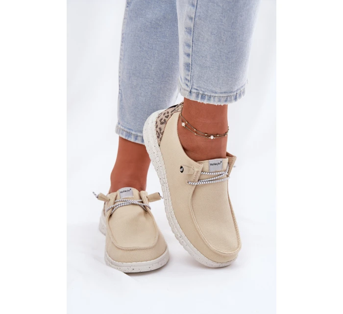 Lehké Dámské Polobotky Béžové model 21694797 - VINCEZA Lehké Dámské Polobotky Béžové model 21694797 - VINCEZA