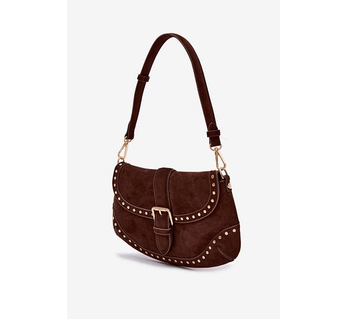 Kožená Eko semišová kabelka s přezkami Clarielle