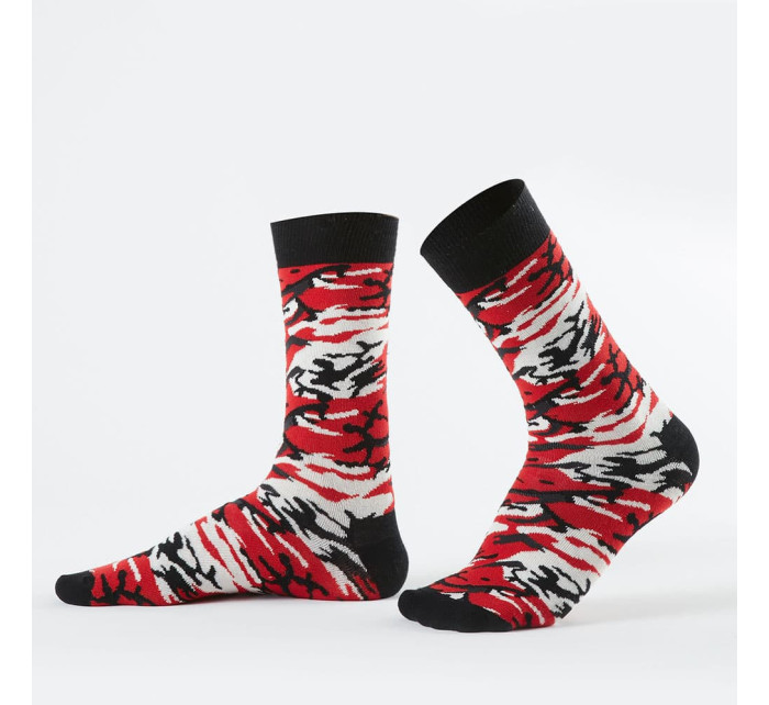 Červené camo pánské ponožky
