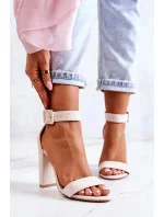 Semišové sandály na béžove model 20333573 - FPrice Semišové sandály na béžove model 20333573 - FPrice