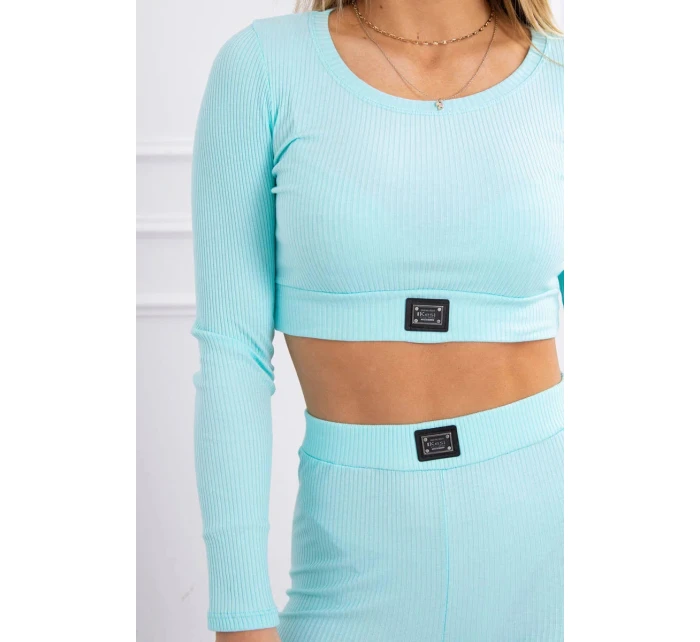 Pruhovaný top set 9353 mátový - Kesi Pruhovaný top set 9353 mátový - Kesi