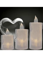 SADA 3 DEKORATIVNÍCH LED SVÍČEK TEPLÁ BÍLÁ