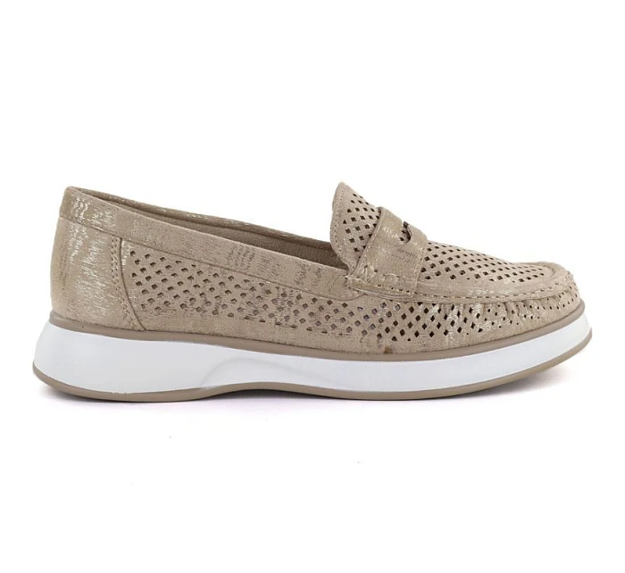 Dámská zlatá prolamovaná obuv model 22078931 - LEONE Dámská zlatá prolamovaná obuv model 22078931 - LEONE