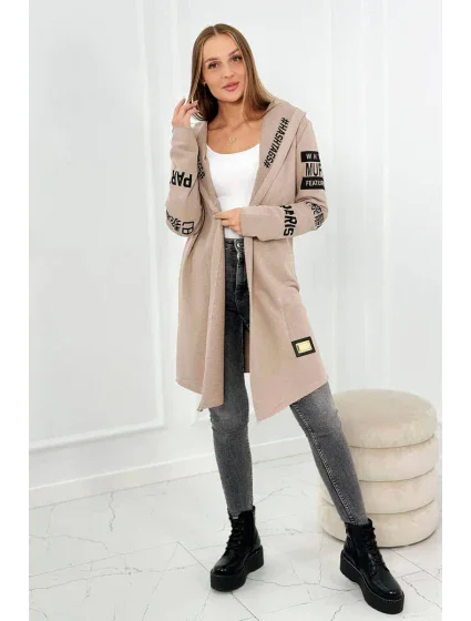 Rukávník s nápisem tmavě béžová Rukávník s nápisem tmavě béžová