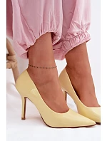 Klasické lakované lodičky z umělé kůže Žluté Odira